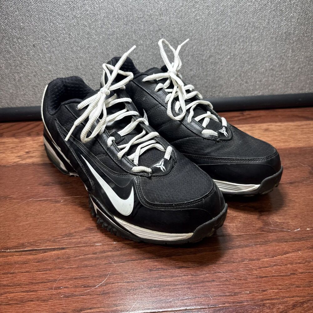 Rare Nike Mens Air Super Speed Football Shoes Black White 324833-012 Low Top 10